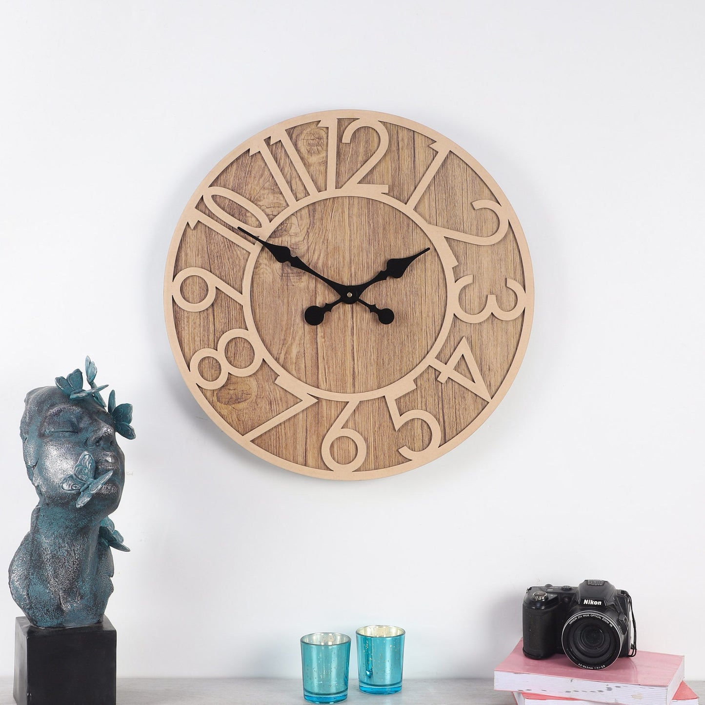 wc8 Wall Clock for Home Hall Living Bedroom Kitchen Analog Stylish Modern and Decorative Time Piece