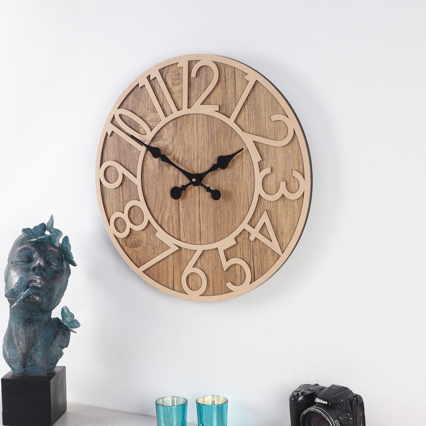 wc8 Wall Clock for Home Hall Living Bedroom Kitchen Analog Stylish Modern and Decorative Time Piece