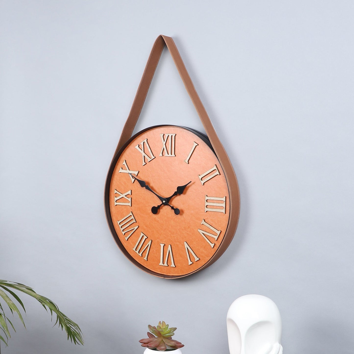 wc1 High Gloss Roman Numerals Wooden Wall Clock