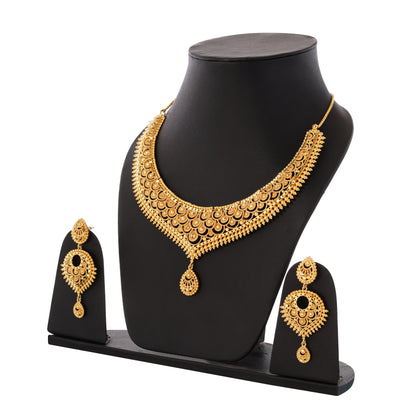 03 Sparkling 1Gm Gold-Plated Necklace and Earring Set