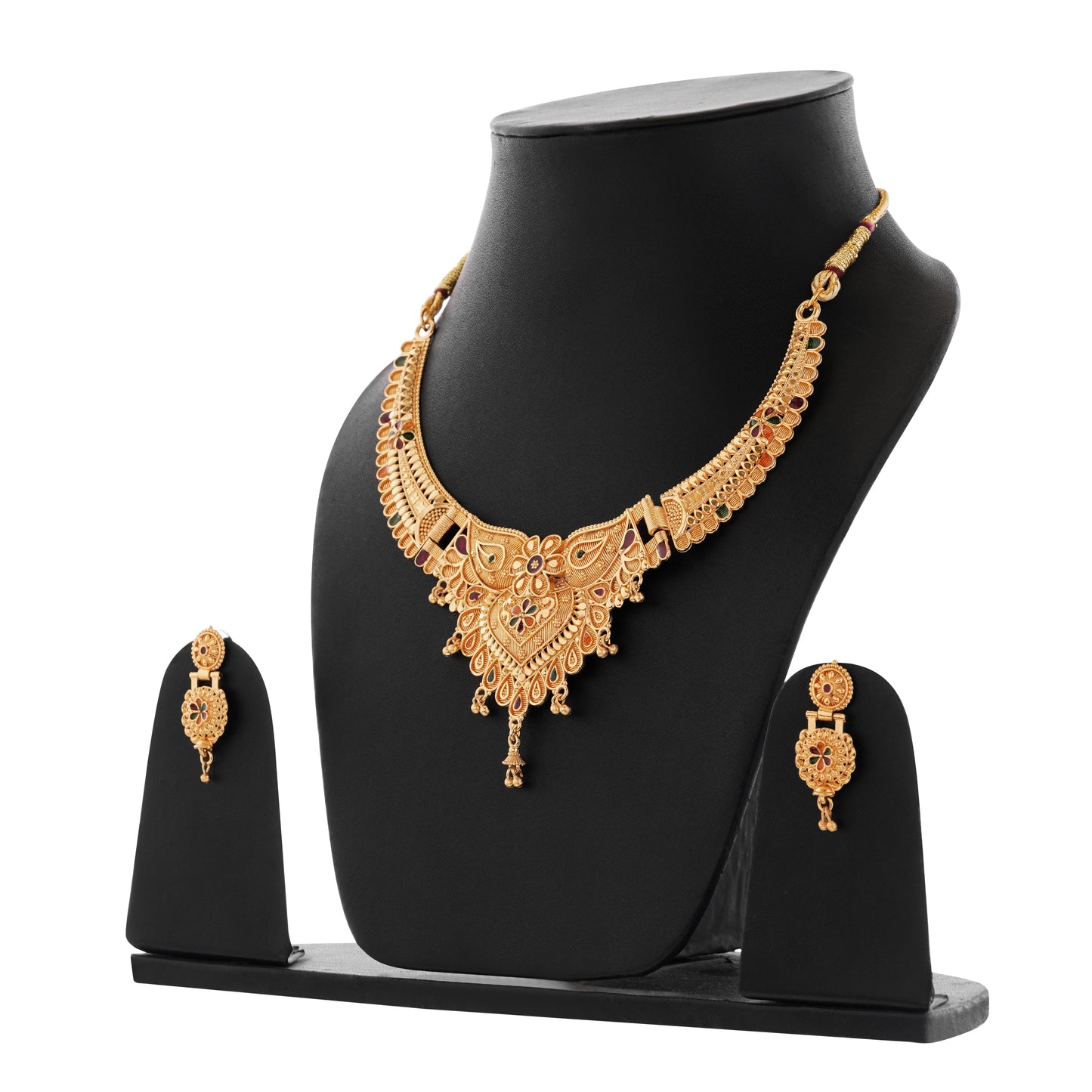 06 1Gm Gold-plated Choker Necklace and Earring Set