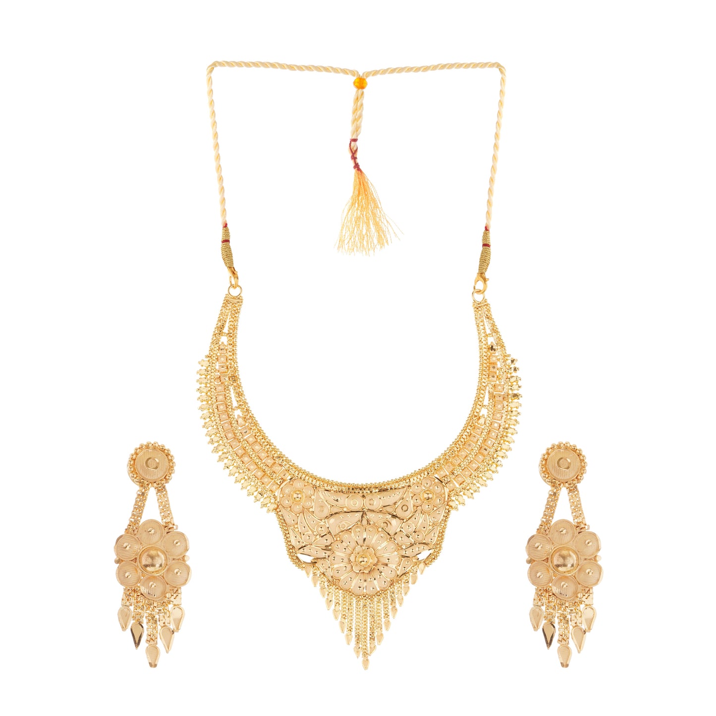 05 1Gm Gold Haar Necklace and Earring Set