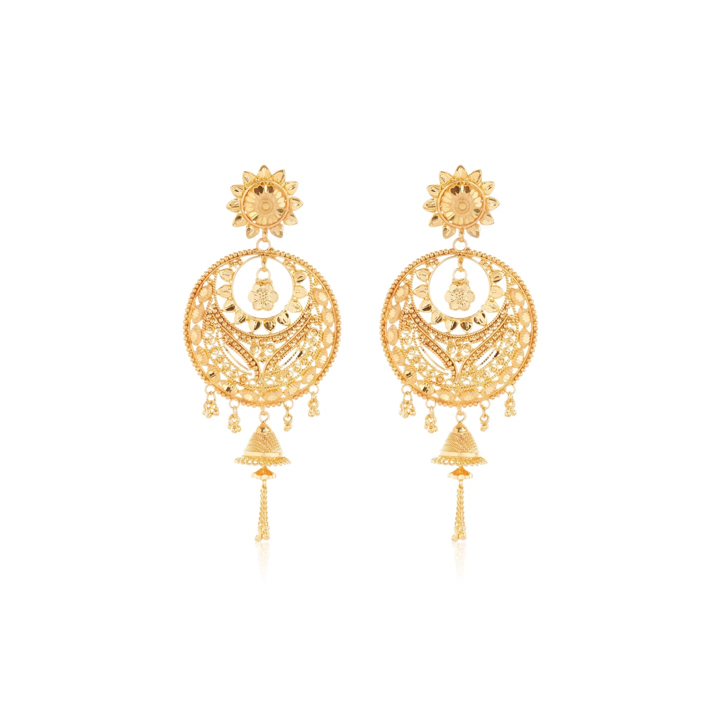 032 Sun and Moon 1Gm Gold Earrings