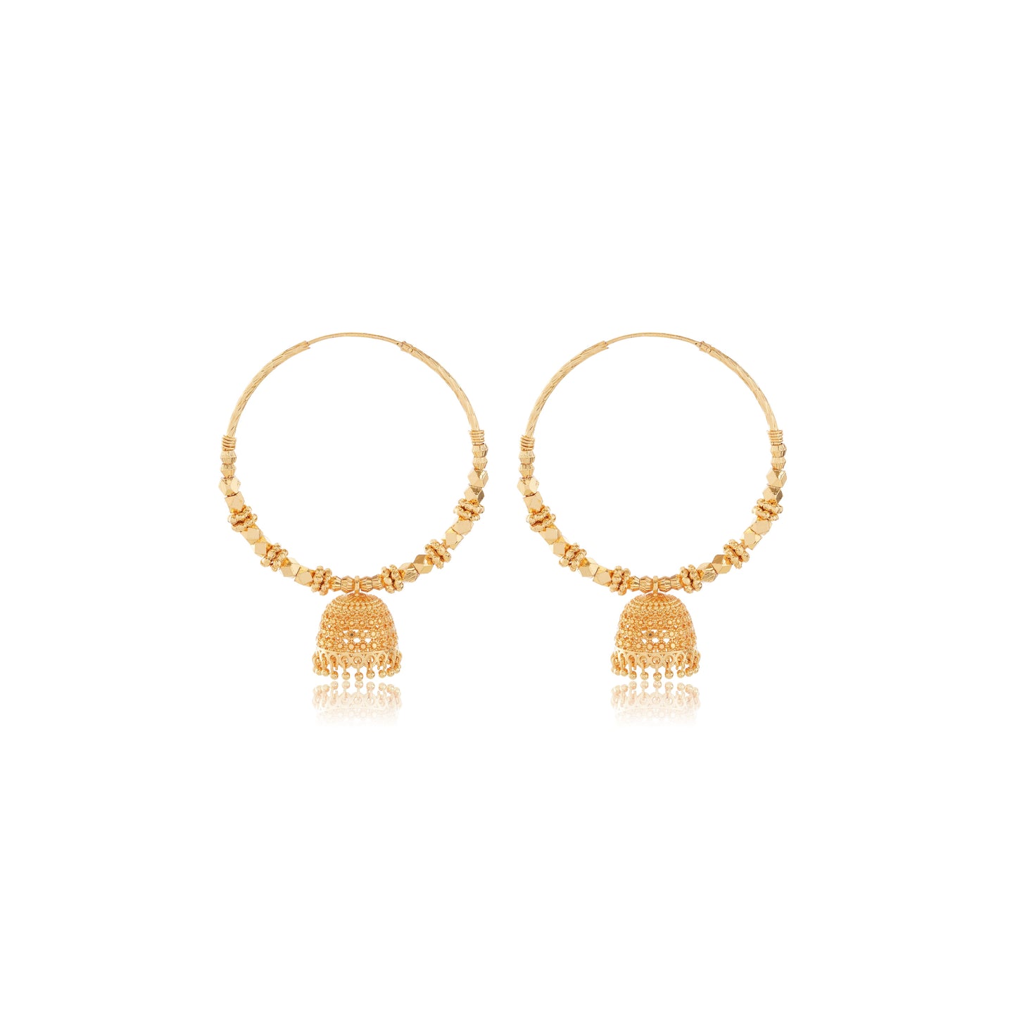 034 Jhumka Hoop 1Gm Gold Earrings Set