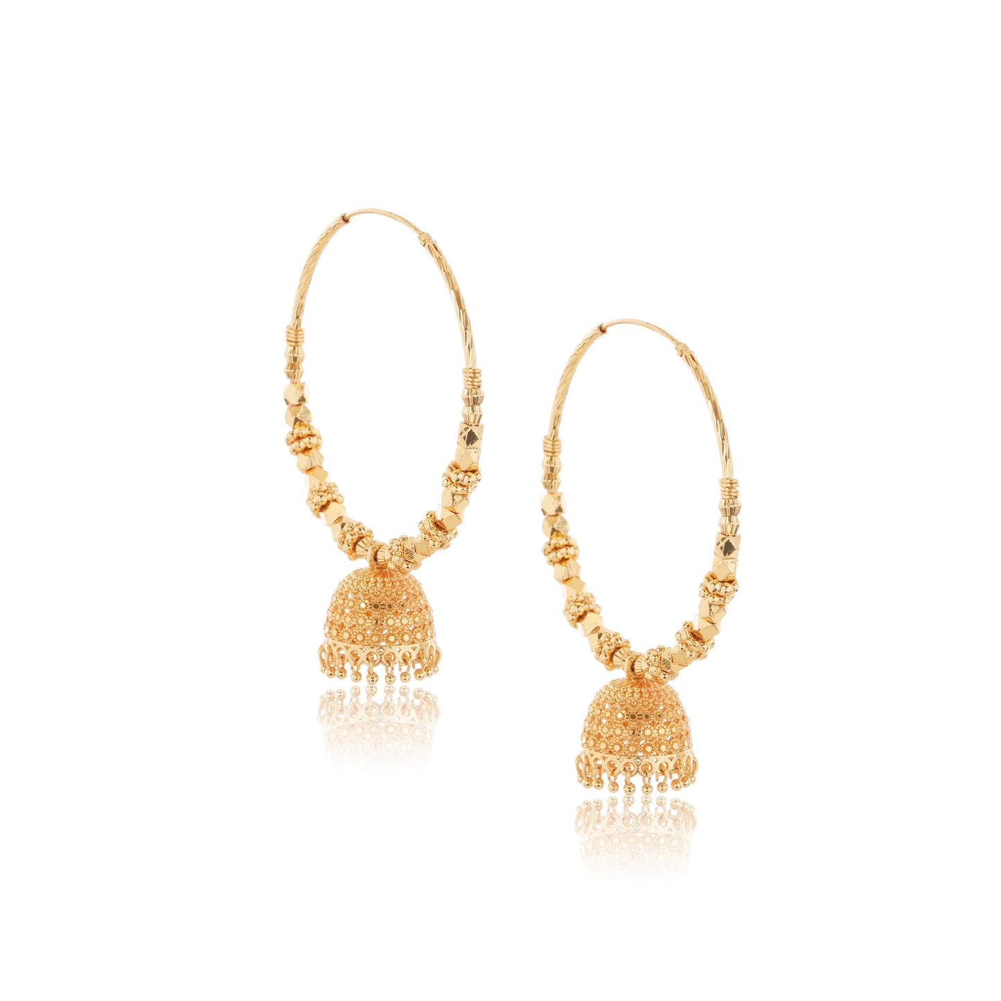 034 Jhumka Hoop 1Gm Gold Earrings Set