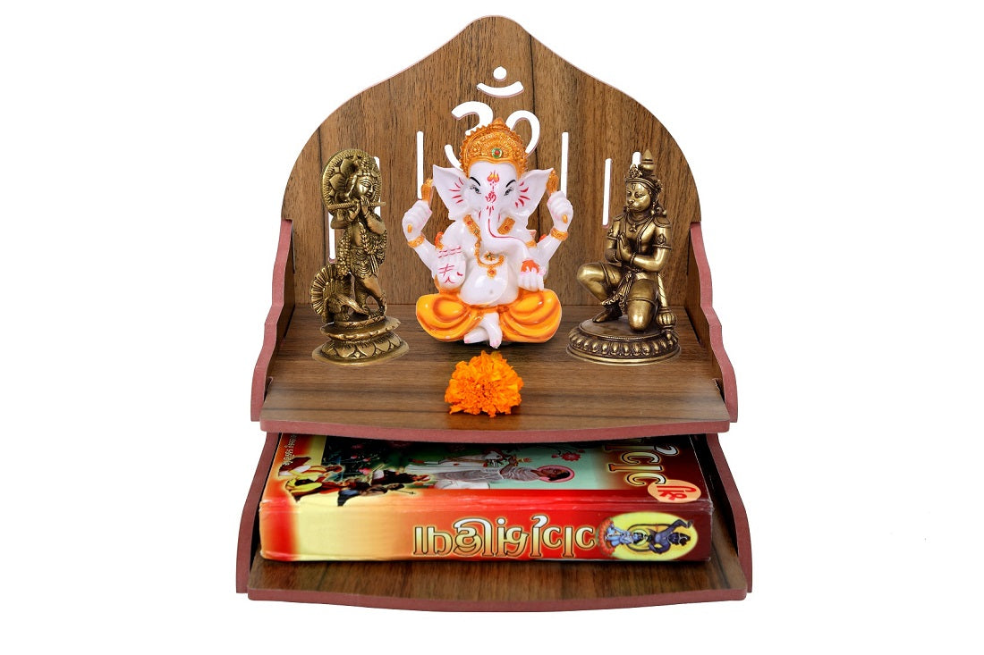 Wooden Temple for Home & Office, Light Weight Puja Mandir